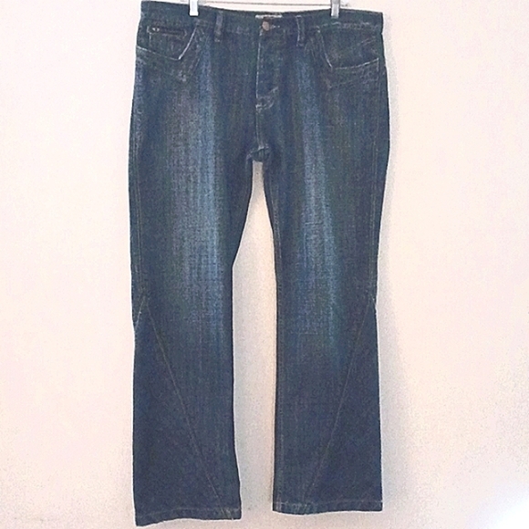 ANTIK DENIM Button-fly, Flare Leg Blue Jeans, 38W/32L - Picture 3 of 11